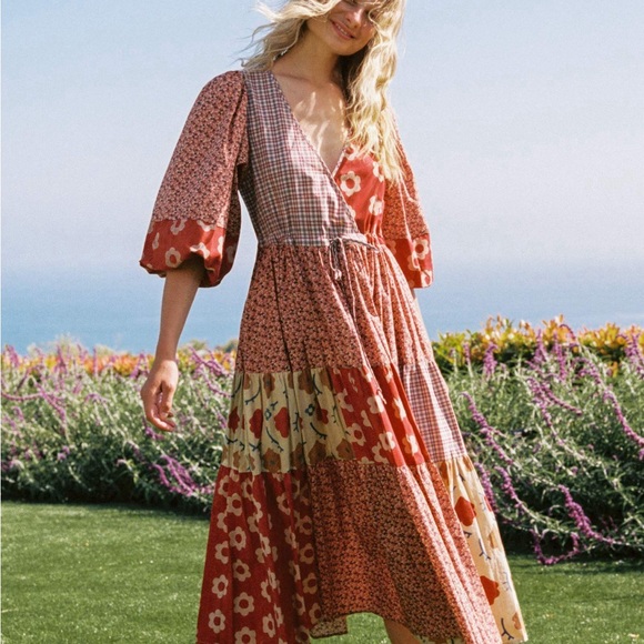 Christy Dawn Dresses & Skirts - Christy Dawn Gina dress in Patchwork Reds Small NWOT